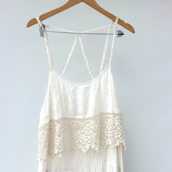 Free People Intimately Star Crochet Midi Dress Cream White Bridal Medium - Picture 5 of 9